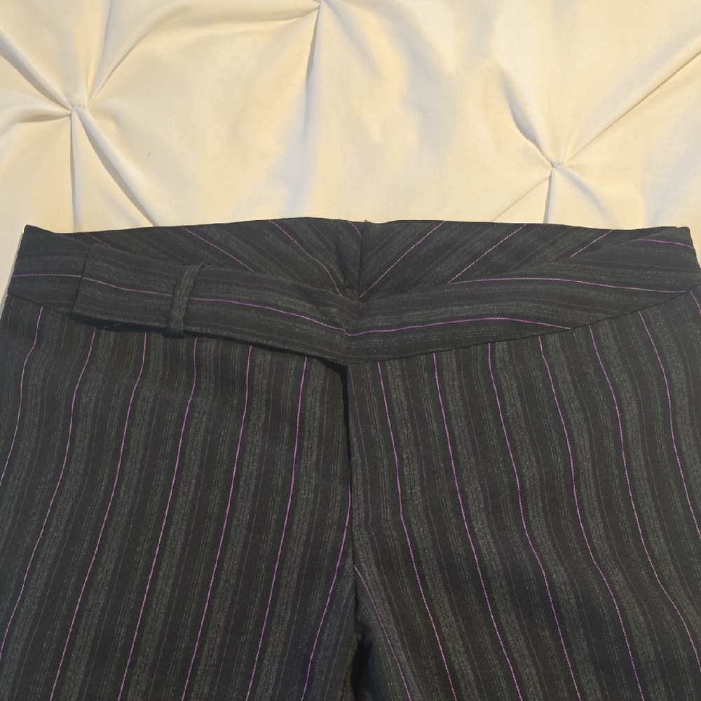 Charlotte Russe Black and Purple Striped Pants